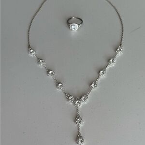 Elegant Silver Necklace and Ring Set